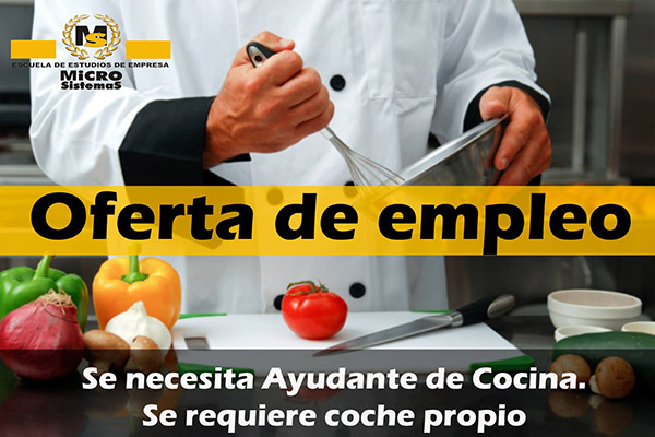 Oferta de empleo: Se necesita Ayudante de Cocina en Lanzarote